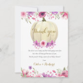 Schattige Pompoen Bloem Roze Baby Shower Gedicht B Bedankkaart (Voorkant)