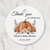 Schattige pompoen Bloemen Baby shower Dank u Bedankjes Labels (Achterkant)