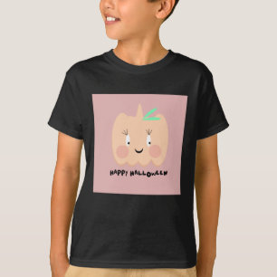 Schattige Pompoen Blozende Lettering Gelukkig Hall T-shirt
