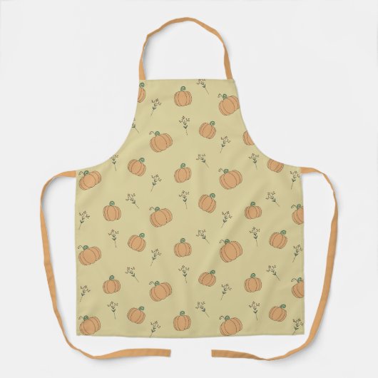 Schattige Pompoen en Herfst Foliage Pattern Schort (Voorkant)