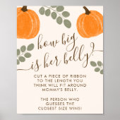 Schattige pompoen eucalyptus Baby shower buik spel Poster (Voorkant)