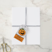 Schattige Pompoen Gelukkig Halloween Cadeaulabel (Met Touw)