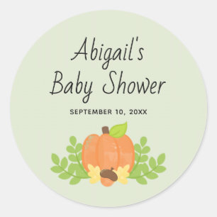 Schattige Pompoen Geslacht Neutrale Herfst Baby Sh Ronde Sticker
