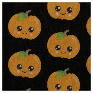 Schattige pompoen gezicht halloween patroon zwart stof
