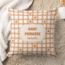 Schattige Pompoen Gingham Baby Prinses