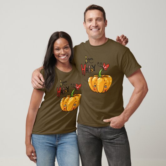 Schattige Pompoen "Hallo" T-shirt (Unisex)