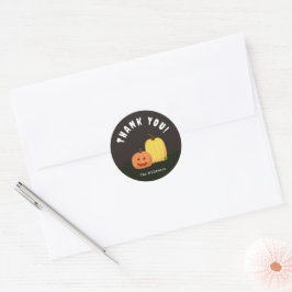 Schattige Pompoen Halloween Bedankt Ronde Sticker
