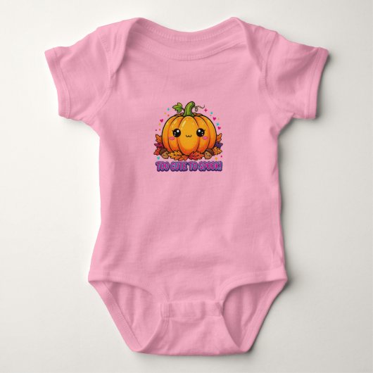 Schattige Pompoen Halloween – Te Schattig Om Te Ba Romper (Voorkant)