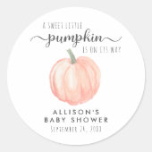 Schattige pompoen Herfst Baby shower Ronde Sticker (Voorkant)