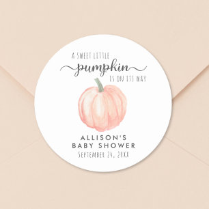 Schattige pompoen Herfst Baby shower Ronde Sticker