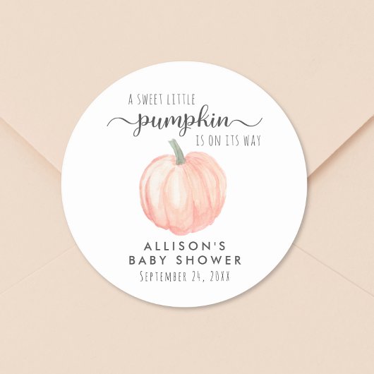 Schattige pompoen Herfst Baby shower Ronde Sticker