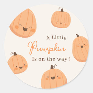 Schattige Pompoen Herfst Geslacht Neutrale Baby Sh Ronde Sticker