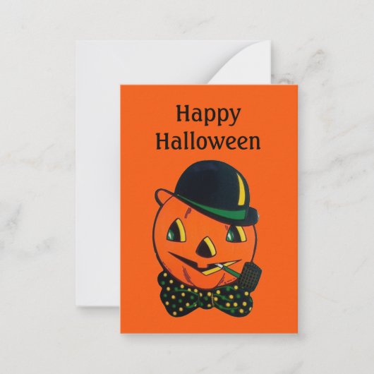 schattige  pompoen met Halloween toevoegen tekst Notitiekaartje (Voorkant)
