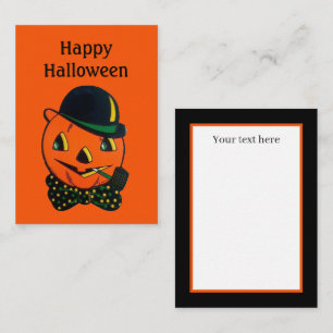 schattige  pompoen met Halloween toevoegen tekst Notitiekaartje