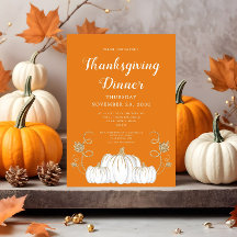 Schattige Pompoen Oranje Thanksgiving Dinerfeest