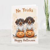 Schattige Pompoen Puppies Halloween Pet Lovers Kaart (Voorkant)