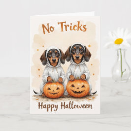 Schattige Pompoen Puppies Halloween Pet Lovers Kaart