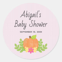 Schattige Pompoen Roze Herfst Baby Shower