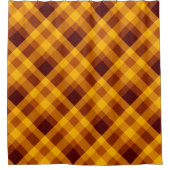 Schattige pompoen Sinaasappel geruite douchegordij Douchegordijn (Voorkant)