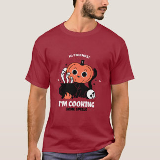 Schattige pompoen spell chef-kok Halloween T-shirt