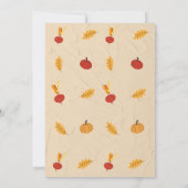 Schattige Pompoen Thanksgiving-diner Kaart (Achterkant)