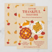Schattige Pompoen Thanksgiving-diner Kaart (Voorkant / Achterkant)