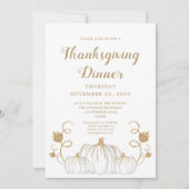 Schattige Pompoen Thanksgiving Dinerfeest Kaart (Voorkant)