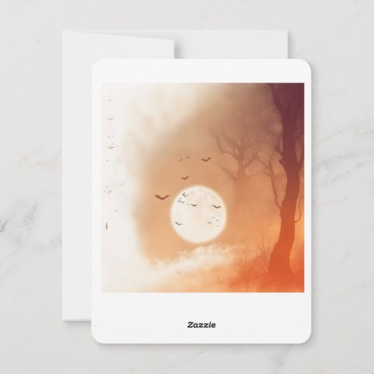 Schattige Pompoen Vleermuis Halloween Feestdagenkaart (Achterkant)