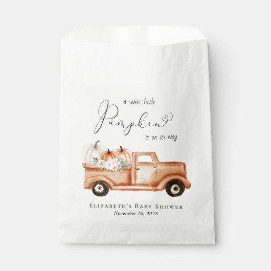 Schattige pompoen Waterverf Baby shower Bedankzakje (Voorkant)
