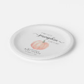 Schattige pompoen Waterverf Baby shower Papieren Bordje (Gekanteld)