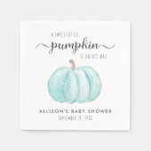 Schattige pompoen Waterverf jongen Baby shower Servet (Voorkant)