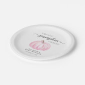 Schattige pompoen Waterverf meisje Baby shower Papieren Bordje (Gekanteld)