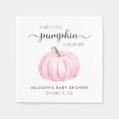 Schattige pompoen Waterverf meisje Baby shower Servet (Voorkant)