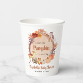 Schattige pompoen Woodland Animals Baby shower Papieren Bekers (Achterkant)