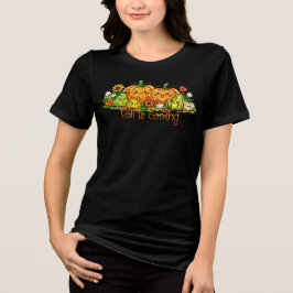 Schattige pompoenen en kalebassen Herfst is in aan Tri-Blend Shirt