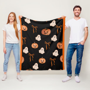 Schattige pompoenen en schattige spook Halloween  Fleece Deken