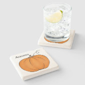 Schattige pompoenontwerp stenen onderzetter (Zijkant)