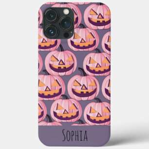 Schattige pompoenpatroon Halloween gepersonaliseer Case-Mate iPhone Case