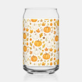 Schattige pompoenpatroon | Thanksgiving Blikvorm Glas (Voorkant)