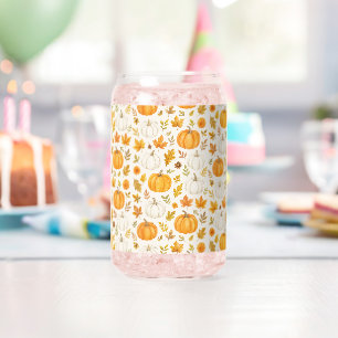 Schattige pompoenpatroon Thanksgiving Blikvorm Glas