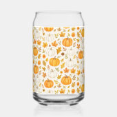 Schattige pompoenpatroon | Thanksgiving Blikvorm Glas (Achterkant)