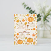 Schattige pompoenpatroon | Thanksgiving Briefkaart (Staand voorkant)