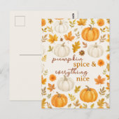 Schattige pompoenpatroon | Thanksgiving Briefkaart (Voorkant / Achterkant)