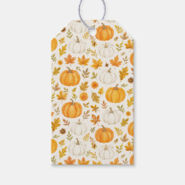 Schattige pompoenpatroon | Thanksgiving Cadeaulabel