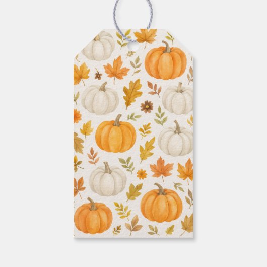 Schattige pompoenpatroon | Thanksgiving Cadeaulabel (Achterkant)
