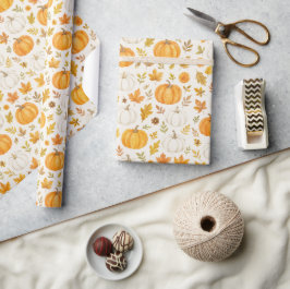 Schattige pompoenpatroon | Thanksgiving Cadeaupapier