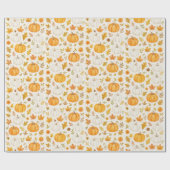 Schattige pompoenpatroon | Thanksgiving Cadeaupapier (Vlak)
