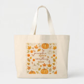 Schattige pompoenpatroon | Thanksgiving Grote Tote Bag (Voorkant)