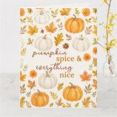 Schattige pompoenpatroon | Thanksgiving Kaart (Gele Bloem)