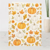 Schattige pompoenpatroon | Thanksgiving Kaart (Achterkant)